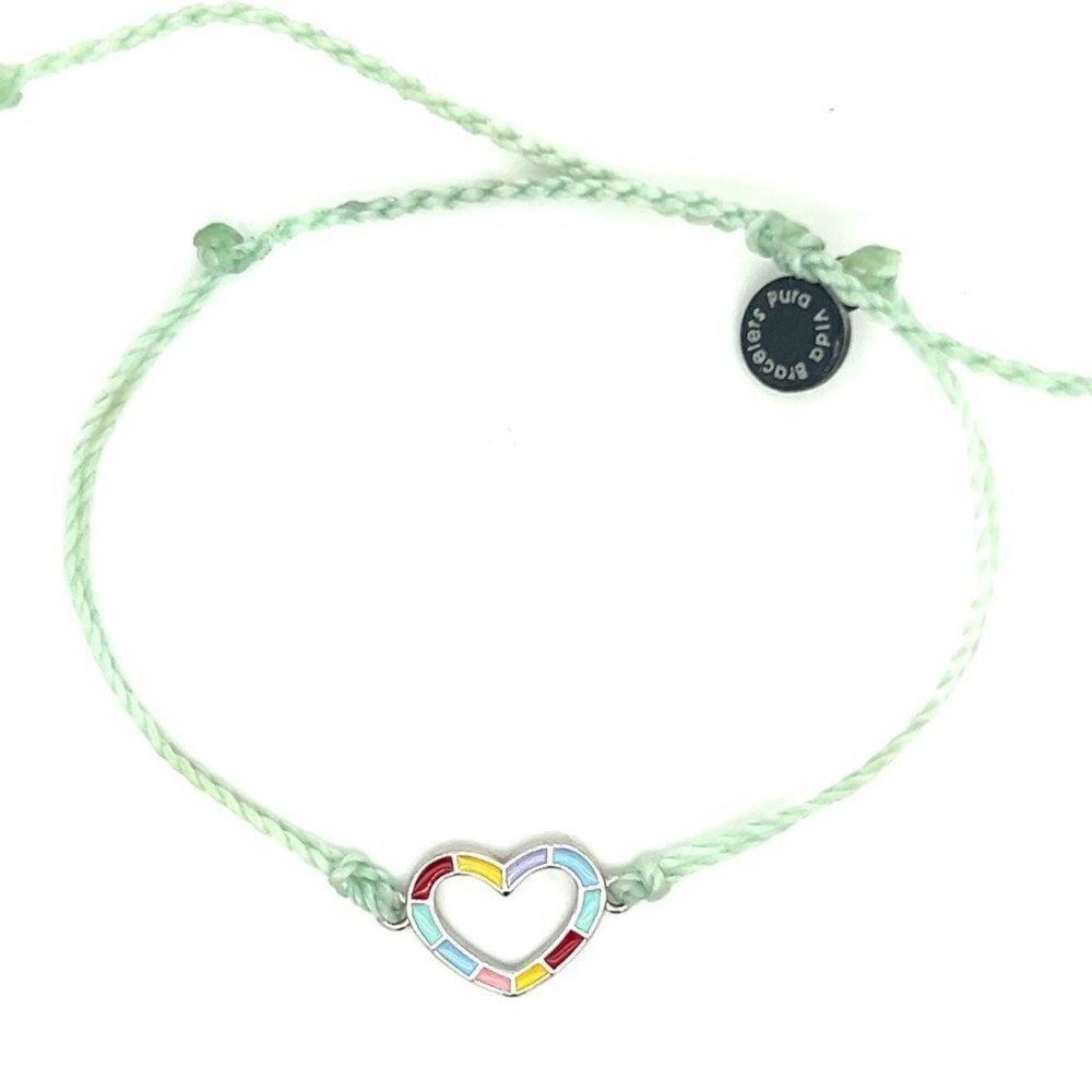 Pura Vida‎ Heart Charm Enamel Bracelet
